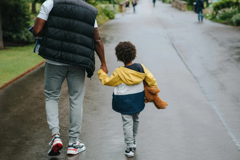 Dad Walking with Son