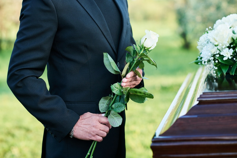 Man at funeral