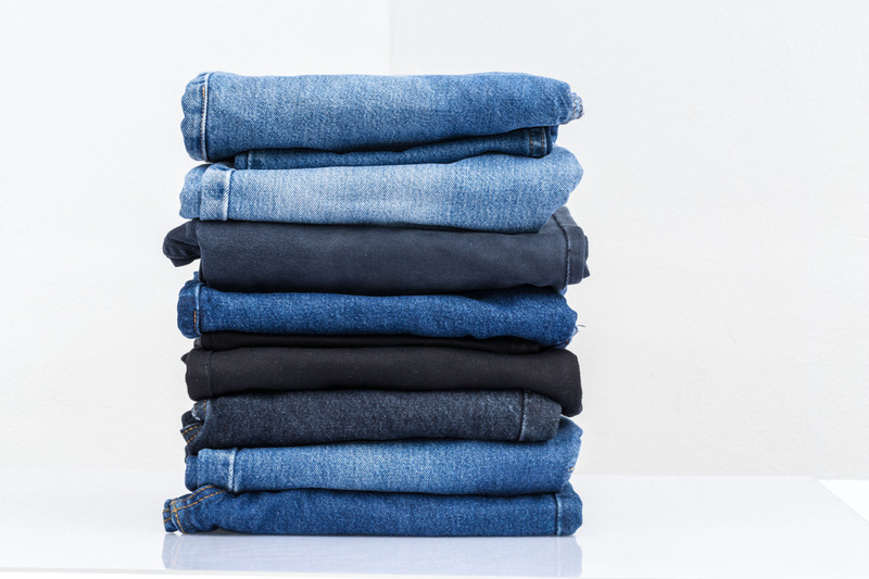Stack of Mens jeans